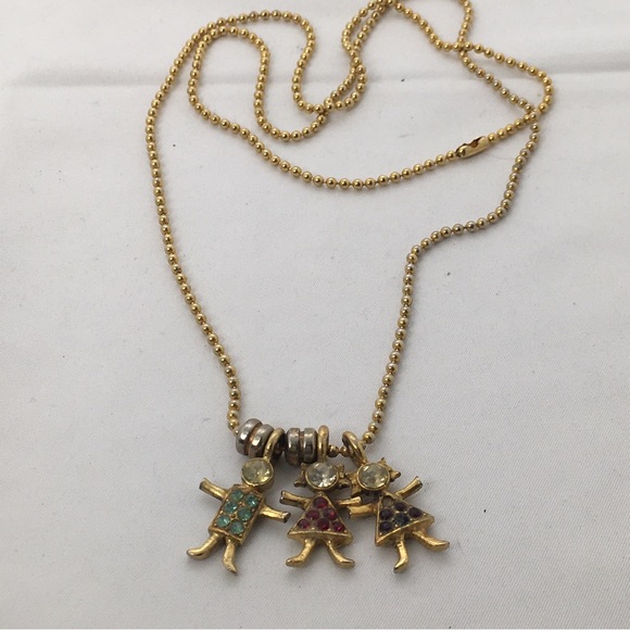 Vintage, 1990’s K.I.S Long Birthstone Brats Necklace, 1 boy, 2 girls - Picture 1 of 6